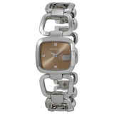 Gucci G Gucci Brown Dial Silver Steel Strap Watch For Women - YA125503 Authentic Buy Shop Now