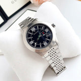 Gucci G Timeless Black Dial Silver Steel Strap Watch For Men - YA126201 Authentic Buy Shop Now
