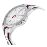 Gucci G Timeless Quartz White DIal White NATO Strap Watch For Men - YA126322 Authentic Buy Shop Now