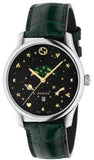 Gucci G-Timeless Black Dial Green Leather Strap Unisex Watch - YA126326 Authentic Buy Shop Now