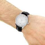 Gucci G Timeless Eryx Silver Dial Black Leather Strap Watch For Men - YA126338 Authentic Buy Shop Now