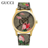 Gucci G Timeless Floral Brown Dial Brown Leather Strap Watch For Women - YA1264038 Authentic Buy Shop Now