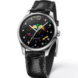 Gucci G-Timeless Moonphase Black Dial Black Leather Strap Watch For Men - YA1264045 Authentic Buy Shop Now