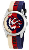 Gucci G Timeless Quartz White Red Blue Dial Multicolored NATO Strap Watch For Men - YA1264059 Authentic Buy Shop Now