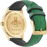 Gucci G Timeless Quartz Green Dial Green Leather Strap Watch For Women - YA1264099 Authentic Buy Shop Now