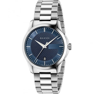Gucci G Timeless Blue Dial Silver Steel Strap Watch For Men - YA126440 Authentic Buy Shop Now