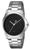 Gucci G Timeless Black Dial Silver Steel Strap Watch For Men - YA126460 Authentic Buy Shop Now