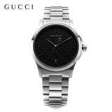Gucci G Timeless Quartz Stainless Steel Black Dial 27mm Watch For Men - YA126522 Authentic Buy Shop Now