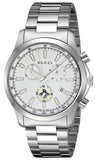Gucci G Timeless Chronograph White Dial Silver Steel Strap Watch For Men - YA126472 Authentic Buy Shop Now