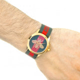 Gucci G Timeless Quartz Green & Red Dial Green & Red NATO Strap Watch For Men - YA126487A Authentic Buy Shop Now