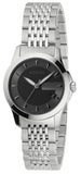 Gucci G Timeless Black Dial Silver Steel Strap Watch For Women - YA126502 Authentic Buy Shop Now