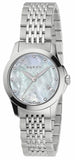 Gucci G Timeless Diamonds Mother of Pearl Dial Silver Steel Strap Watch For Women - YA126504 Authentic Buy Shop Now