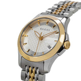 Gucci G Timeless Silver Dial Two Tone Steel Strap Watch For Women - YA126511 Authentic Buy Shop Now