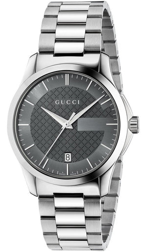 Gucci G Timeless Grey Dial Silver Steel Strap Watch For Women - YA126522 Authentic Buy Shop Now