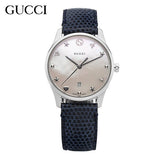 Gucci G-Timeless Signature Mother of Pearl Star Dial Blue Watch For Women - YA126588 Authentic Buy Shop Now