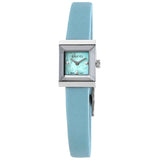 Gucci G-Frame Pastel Blue Mother of Pearl Dial Blue Leather Strap Watch For Women - YA128531 Authentic Buy Shop Now