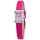 Gucci G-Frame Square Fuchsia Mother of Pearl Dial Fuchsia Leather Strap Watch For Women - YA128533 Authentic Buy Shop Now