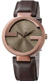 Gucci Interlocking Iconic Brown Dial Brown Leather Strap Watch For Women - YA133207 Authentic Buy Shop Now