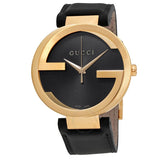 Gucci G Interlocking Grammy Special Edition Black Dial Black Leather Strap Watch For Men - YA133212 Authentic Buy Shop Now