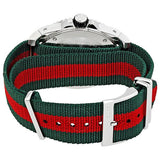 Gucci GG2570 Quartz Black Dial Green & Red Nylon Strap Watch For Men - YA142305 Authentic Buy Shop Now
