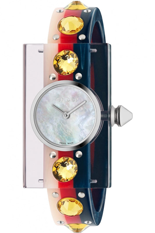 Gucci Web Pink Mother of Pearl Dial Watch For Women - YA143524 Authentic Buy Shop Now