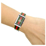 Gucci G-Frame Mother of Pearl Dial Two Tone Nylon Strap Watch For Women - YA147404 Authentic Buy Shop Now