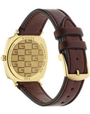 Gucci Grip Quartz Yellow Gold Dial Maroon Leather Strap Watch For Women - YA157405 Authentic Buy Shop Now