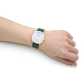 Gucci Grip Quartz Silver Dial Green Leather Strap Unisex Watch - YA157406 Authentic Buy Shop Now