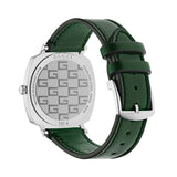 Gucci Grip Quartz Silver Dial Green Leather Strap Watch For Women - YA157414 Authentic Buy Shop Now