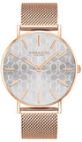 Coach Perry Silver Dial Rose Gold Mesh Bracelet Watch for Women - 14503386 Authentic Buy Shop Now
