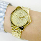Gucci G Timeless Gold Dial Gold Steel Strap Unisex Watch - YA126461 Authentic Buy Shop Now