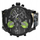 Diesel Big Daddy Chronograph Black Dial Black Leather Strap Watch For Men - DZ7311 Authentic Buy Shop Now