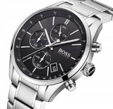 Hugo Boss Grand Prix Black Dial Silver Steel Strap Watch for Men - 1513477 Authentic Buy Shop Now