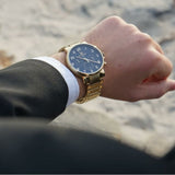 Tommy Hilfiger Daniel Chronograph Blue Dial Gold Steel Strap Watch for Men - 1710384 Authentic Buy Shop Now