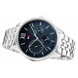 Tommy Hilfiger Damon Chronograph Blue Dial Silver Steel Strap Watch for Men - 1791416 Authentic Buy Shop Now