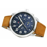 Tommy Hilfiger Briggs Chronograph Blue Dial Brown Leather Strap Watch for Men - 1791424 Authentic Buy Shop Now