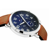 Tommy Hilfiger Briggs Chronograph Blue Dial Brown Leather Strap Watch for Men - 1791424 Authentic Buy Shop Now