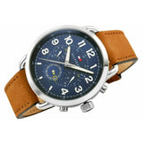 Tommy Hilfiger Briggs Chronograph Blue Dial Brown Leather Strap Watch for Men - 1791424 Authentic Buy Shop Now