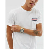 Tommy Hilfiger Luke Chronograph White Dial Gold Steel Strap Watch for Men - 1791121 Authentic Buy Shop Now