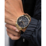Tommy Hilfiger Baker Chronograph Black Dial Gold Steel Strap Watch for Men - 1710447 Authentic Buy Shop Now