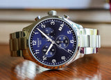 Tissot T Sport Chrono XL Classic Blue Dial Silver Steel Strap Watch For Men - T116.617.11.047.01 Authentic Buy Shop Now
