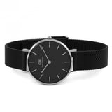 Daniel Wellington Petite Ashfield Black Dial Black Mesh Strap Watch For Women - DW00100308 Authentic Buy Shop Now