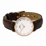 Daniel Wellington Classy Bristol White Dial Brown Leather Strap Watch For Women - DW00100062 Authentic Buy Shop Now