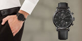 Hugo Boss Blackout Chronograph Black Dial Black Leather Strap Watch For Men - HB1512567 Authentic Buy Shop Now