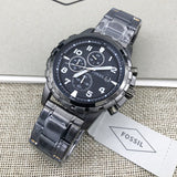 Fossil Dean Chronograph Black Dial Black Steel Strap Watch for Men - FS4721 Authentic Buy Shop Now