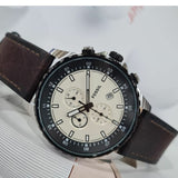 Fossil Dillinger Chronograph White Dial Brown Leather Strap Watch for Men - FS5674 Authentic Buy Shop Now