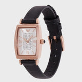 Emporio Armani Gianni T Bar Quartz White Dial Black Leather Strap Watch For Women - AR11408 Authentic Buy Shop Now