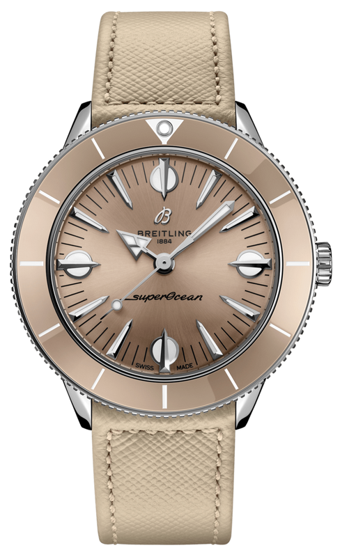 Breitling Superocean Heritage '57 Brown Dial Beige Leather Strap Watch for Women - A10340A41A1X1 Authentic Buy Shop Now