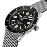 Breitling Superocean Heritage '57 Black Dial Silver Mesh Bracelet Watch for Men - A10370121B1A1 Authentic Buy Shop Now