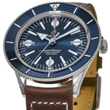Breitling Superocean Heritage '57 Blue Dial Brown Leather Strap Watch for Men - A10370161C1X1 Authentic Buy Shop Now